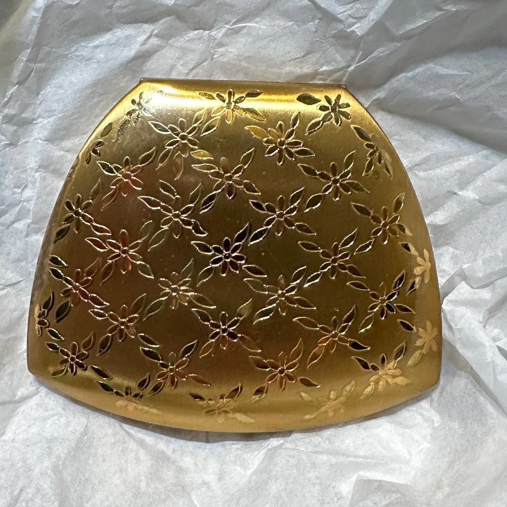 Vintage Elgin American Floral Makeup Compact, 1940's